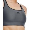Women's HeatGear Armour Mid Padless Sports Bra - 1373865-012 - Pitch Gray/Black/Black - XS