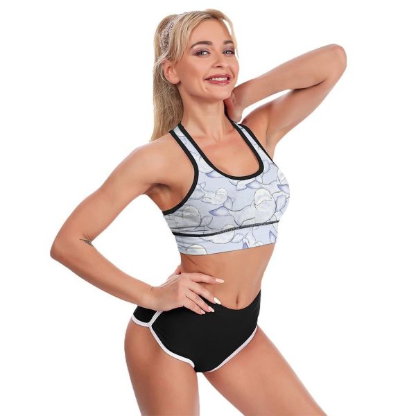 61bT24t2B4L.jpg Beluga Wave Women's Sports Bra Padded Support Bras Yoga Workout Tank Top