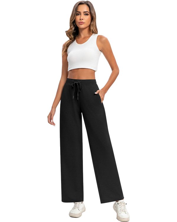 61dvxT6CorL.jpg 2 Pack Women Sweatpants Drawstring Waist Loose Yoga Baggy Joggers Casual Wide Leg Pants with Pockets