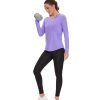 7 Pack Long Sleeve Workout Tops for Women Quick Dry Athletic Running Shirts UV Sun Protection V Neck T Shirts