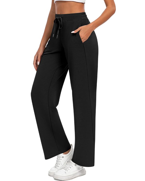 61fbe0xgekL.jpg 2 Pack Women Sweatpants Drawstring Waist Loose Yoga Baggy Joggers Casual Wide Leg Pants with Pockets