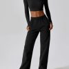 Womens Straight Leg Sweatpants Cotton High Waisted Baggy Athletic Joggers Lounge Pants with Pockets