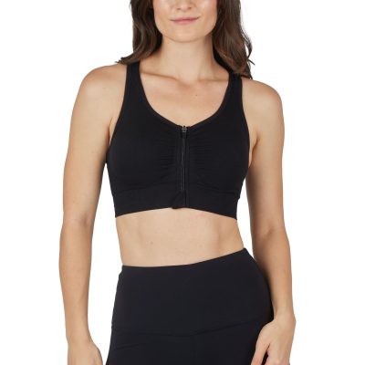 - Women's 2 Pack Front Zip Seamless Sports Bra
