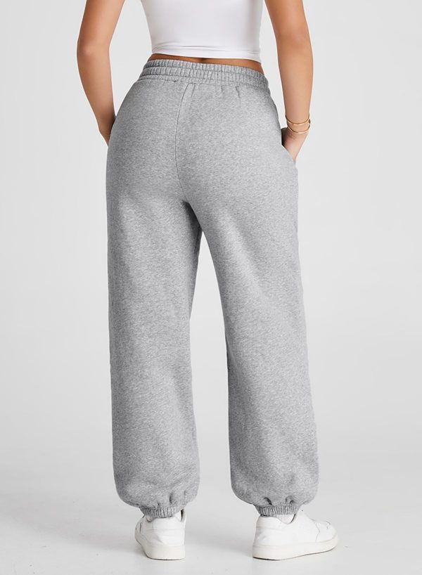 61jlgASsShL.jpg Women's V Crossover Waist Sweatpants Baggy Y2K Jogger Pants Wide Leg Fleeced Lounge Pants