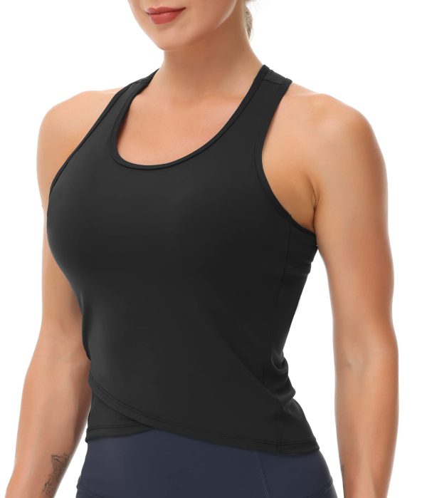 61kjSDt0lL.jpg Womens' Racerback Workout Tank Tops with Built in Bra Sleeveless Slim Fit