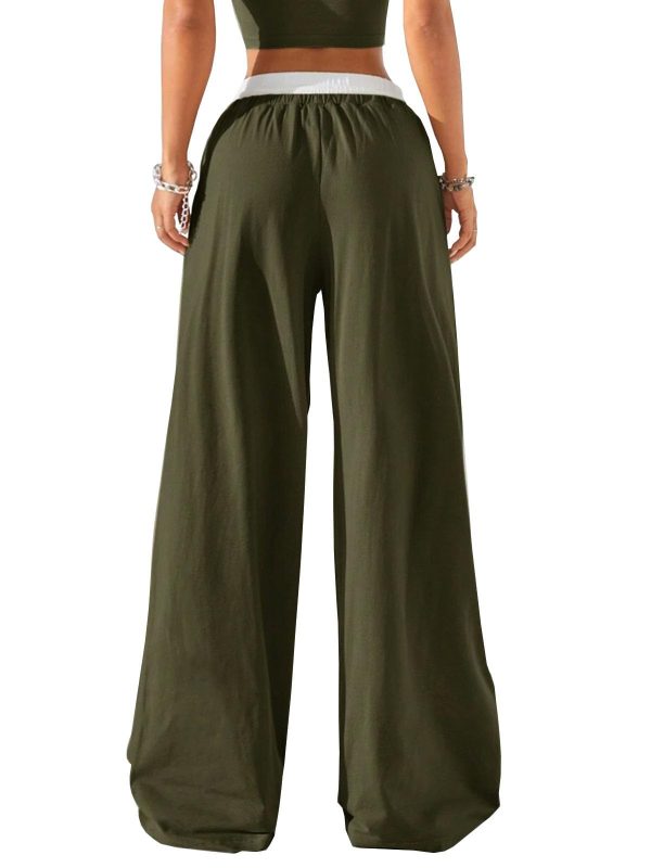 61lu3135itL.jpg Womens Sweatpants Wide Leg Pants Casual Palazzo Flowy Trouser Woman High Waisted Loose Fit Lounge Pant Comfy 2025