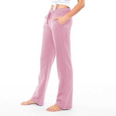 Women's 2 Pack Ultra Soft French Terry Cotton Drawstring Yoga Lounge Long Pants