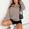 Womens Sweatshirts Half Zip Cropped Pullover Fleece Quarter Zipper Hoodies 2025 Fall Fashion Outfits Clothes