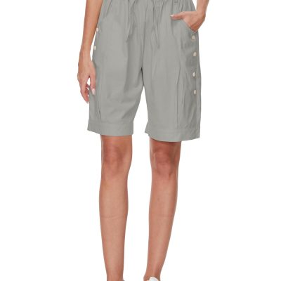 Women's High Waist Bermuda Shorts Loose Drawstring Capri Pants with Pockets Wide Leg Summer Shorts