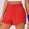High Waisted Running Shorts for Women 3" Inseam Mesh Liner Quick Dry Sport Athletic Workout Shorts with Zip Pockets
