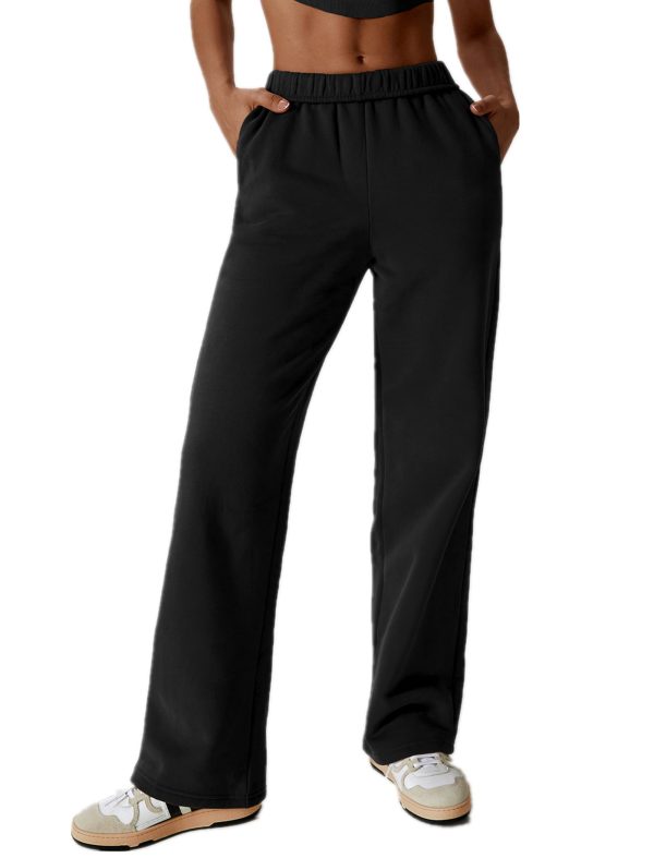 61p08c4DSXL.jpg Womens Straight Leg Sweatpants Cotton High Waisted Baggy Athletic Joggers Lounge Pants with Pockets