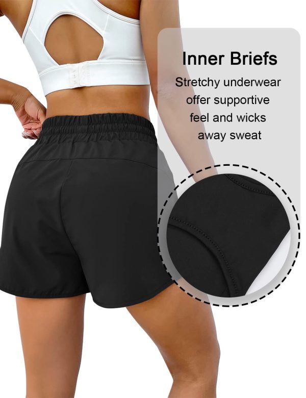 61qcUkRZECL.jpg Women's Running Shorts High Waisted Athletic Shorts Summer Gym Workout Short with Zipper Pockets