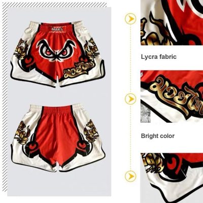 Wolf Skull Muay Thai Shorts Combat Fight MMA Boxer Boxing Trunks