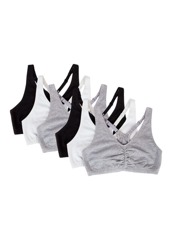 61qvCvw4RtL.jpg Women's Adjustable Shirred Front Racerback Sports Bra Multi Packs!