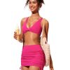 Womens V Neck Bikini Tops Twist Front Bathing Suit Criss Cross Back Swimsuit Padded