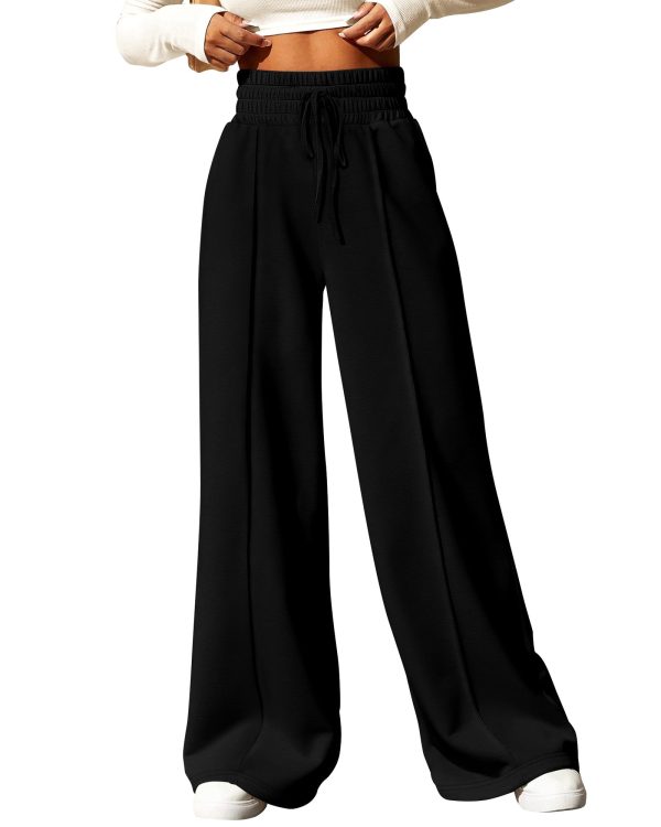 61tdzz0fYL.jpg Womens Wide Leg Sweatpants Casual Loose Solid Color Pants Comfy Lounge Joggers Baggy Sweatpants Pockets
