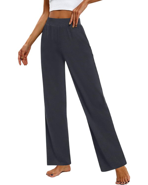 61urjgJIMTL.jpg 3 Pack Women's Lounge Pants, Cozy Wide Leg Lounge Pants with Pockets Loose Flowy Yoga Sweatpants Workout Comfy Jogger