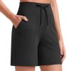 Women's Athletic Running Shorts High Waisted Bermuda Summer Casual Shorts for Golf Yoga with Pockets