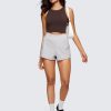 Womens Butterluxe Double Lined Cropped Tops High Neck Racerback Tanks Sleeveless Casual Workout Crop Shirts