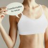 4 Pieces Neck Bralettes Wireless Cami Bra Tank Top Bra Sports Bra for Women Girls (Black, Brown, Army Green, White,Small)