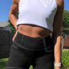5"/8" High Waisted Yoga Biker Shorts with Pockets for Women - Butt Lifting Workout Spandex Booty Gym Shorts
