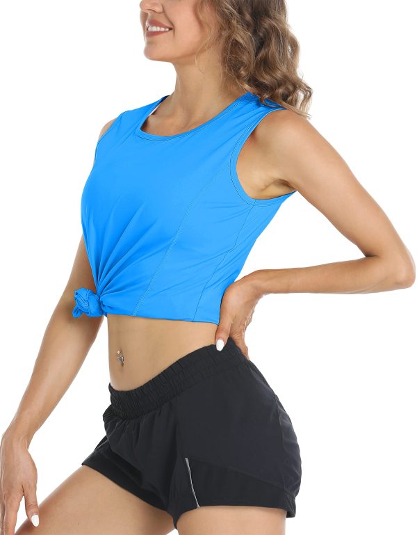711fMG30StL.jpg Women's Sleeveless Workout Shirts UPF 80+ Dry Fit Running Wicking Tank Tops Athletic Gym Summer Tops
