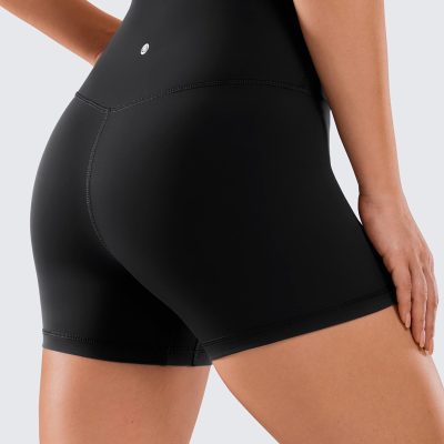 Women's Naked Feeling Biker Shorts - 4 Inches High Waist Yoga Workout Running Gym Spandex