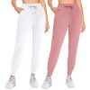 2 Pack Women's Joggers with Pockets Tapered Sweatpants for Women Lounge Workout Jogging Pants for Yoga Running