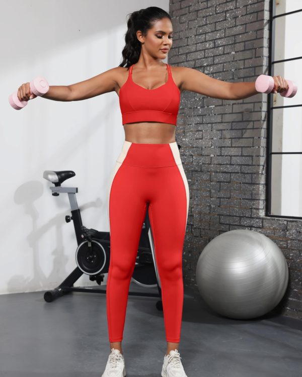 712dz0YnVRL.jpg Sports Bra for Women Strappy Medium Support Push Up Padded Sports Bra for Running Workout Bra Yoga Bra