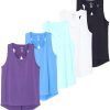 5 Pack: Women's Crossback Keyhole Open Back Workout Tank Top Dry-Fit Sleeveless Yoga Gym (Available in Plus)