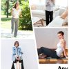 1/4 Pack Women's Wide Straight Leg Sweatpants, Cotton Baggy Lounge Sweat Pants, Casual Athletic Fit