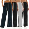 1/4 Pack Women's Wide Straight Leg Sweatpants, Cotton Baggy Lounge Sweat Pants, Casual Athletic Fit