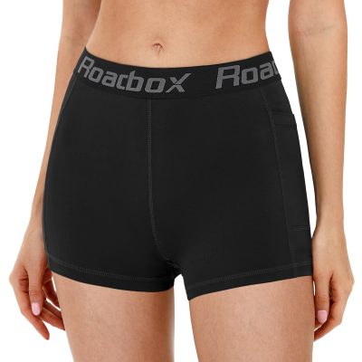 4" Women's Spandex Compression Shorts, 3 Pack Volleyball Shorts Athletic Biker Shorts for Workout Running Gym Yoga