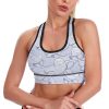 Beluga Wave Women's Sports Bra Padded Support Bras Yoga Workout Tank Top