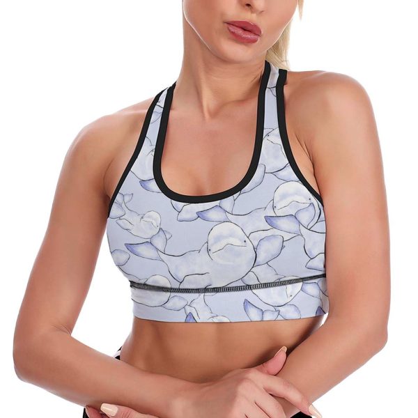 7143Ed4oZL.jpg Beluga Wave Women's Sports Bra Padded Support Bras Yoga Workout Tank Top