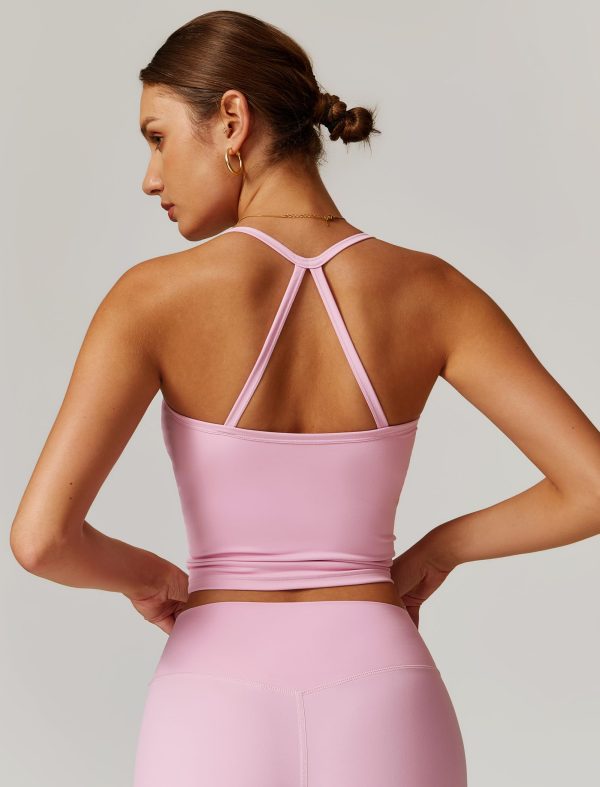 714lxhAhatL.jpg Womens Longline Sports Bras Cross Back Active Gym Yoga Padded Workout Crop Tank Top with Built in Bra