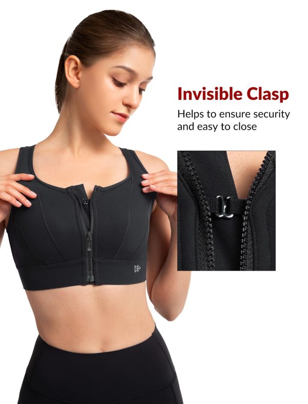715DFDNaHXL.jpg Front Closure Sports Bras for Women High Support Large Bust Supportive Sports Bra High Impact for Running