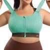 High Impact Zip Front Adjustable Sports Bra No Bounce Criss Cross Plus Size Bras for Women Workout Running