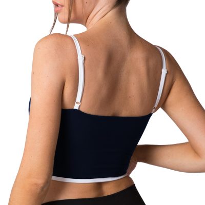 Sleeveless Spaghetti Strap Padded Sports Bra Tank Tops Square Neck Double Layer Workout Fitness Basic Crop Tops