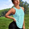 Women's Camo Print Sleeveless Workout Shirts Exercise Running Tank Tops Active Gym Tops