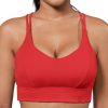 Sports Bra for Women Strappy Medium Support Push Up Padded Sports Bra for Running Workout Bra Yoga Bra