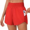 High Waisted Running Shorts for Women 3" Inseam Mesh Liner Quick Dry Sport Athletic Workout Shorts with Zip Pockets