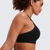 Women's Strappy Sports Bras Fitness Workout Padded Yoga Top Criss Cross Back Cami