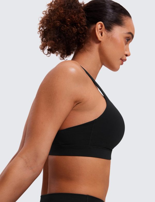 718yTN03ZlL.jpg Women's Strappy Sports Bras Fitness Workout Padded Yoga Top Criss Cross Back Cami