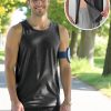 Unisex Shoulder Surgery Shirts, Shoulder Snap-Access Tank Tops, Arm Broken,Snap Open Sleeveless Shirt