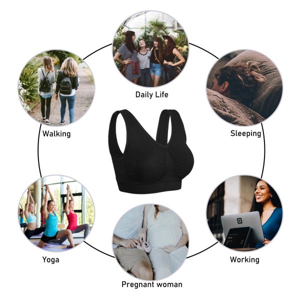 719x6TM06QL.jpg 3 Pack Sports Bras for Women Wirefree Padded Workout Yoga Gym Fitness Bra Medium Support