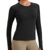 Womens Seamless Workout Long Sleeve Shirts Quick Dry Gym Athletic Tops Breathable Running Yoga T-Shirts