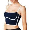 Sleeveless Spaghetti Strap Padded Sports Bra Tank Tops Square Neck Double Layer Workout Fitness Basic Crop Tops