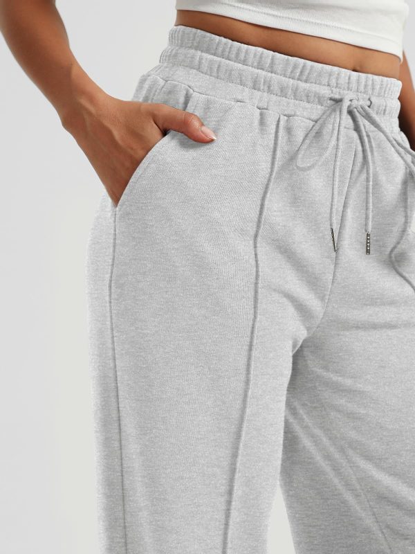 71C5ivb1pYL.jpg Womens Wide Leg Sweatpants High Waisted Baggy Pants Drawstring Athletic Joggers