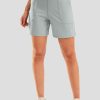 Women's 6'' Athletic Long Shorts with 4 Pockets High Waisted Bermuda Shorts for Women Walking Running Casual